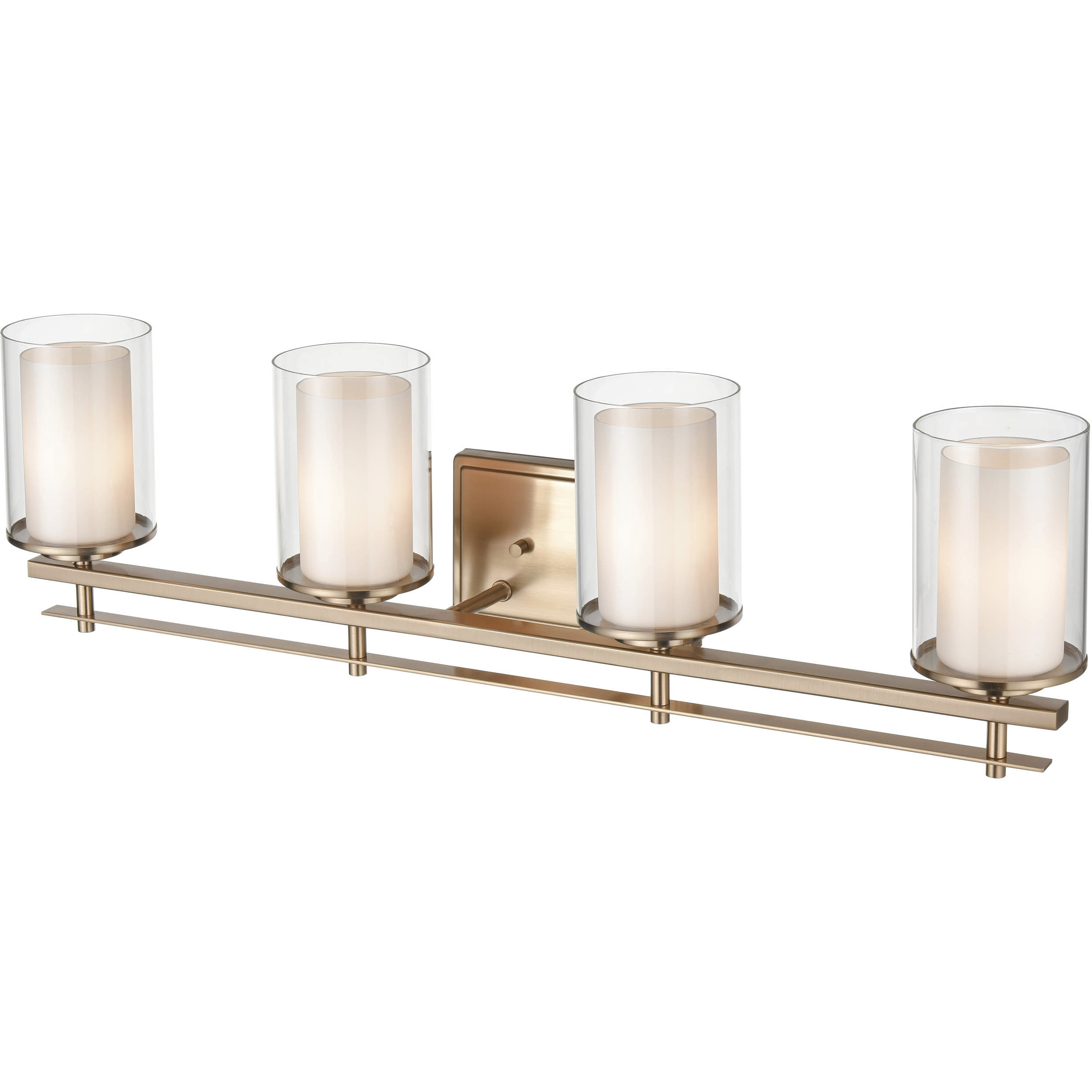 Huderson 4 Light 31 inch Modern Gold Bathroom Vanity Light Wall Light